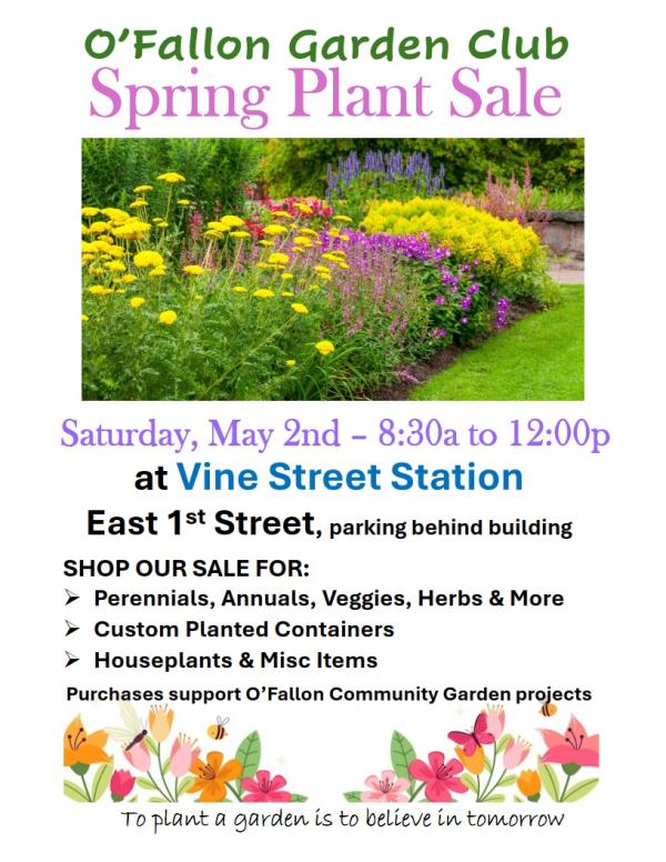2026 O'Fallon Garden Club Spring Plant Sale Flyer